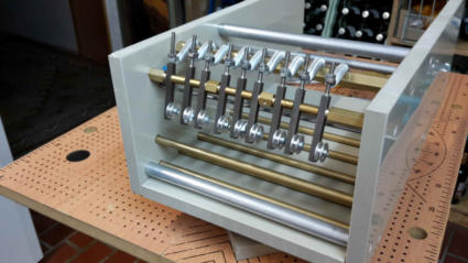 Zusammengebauter Kegelsteller. Es fehlt noch die Antriebsmechanik.